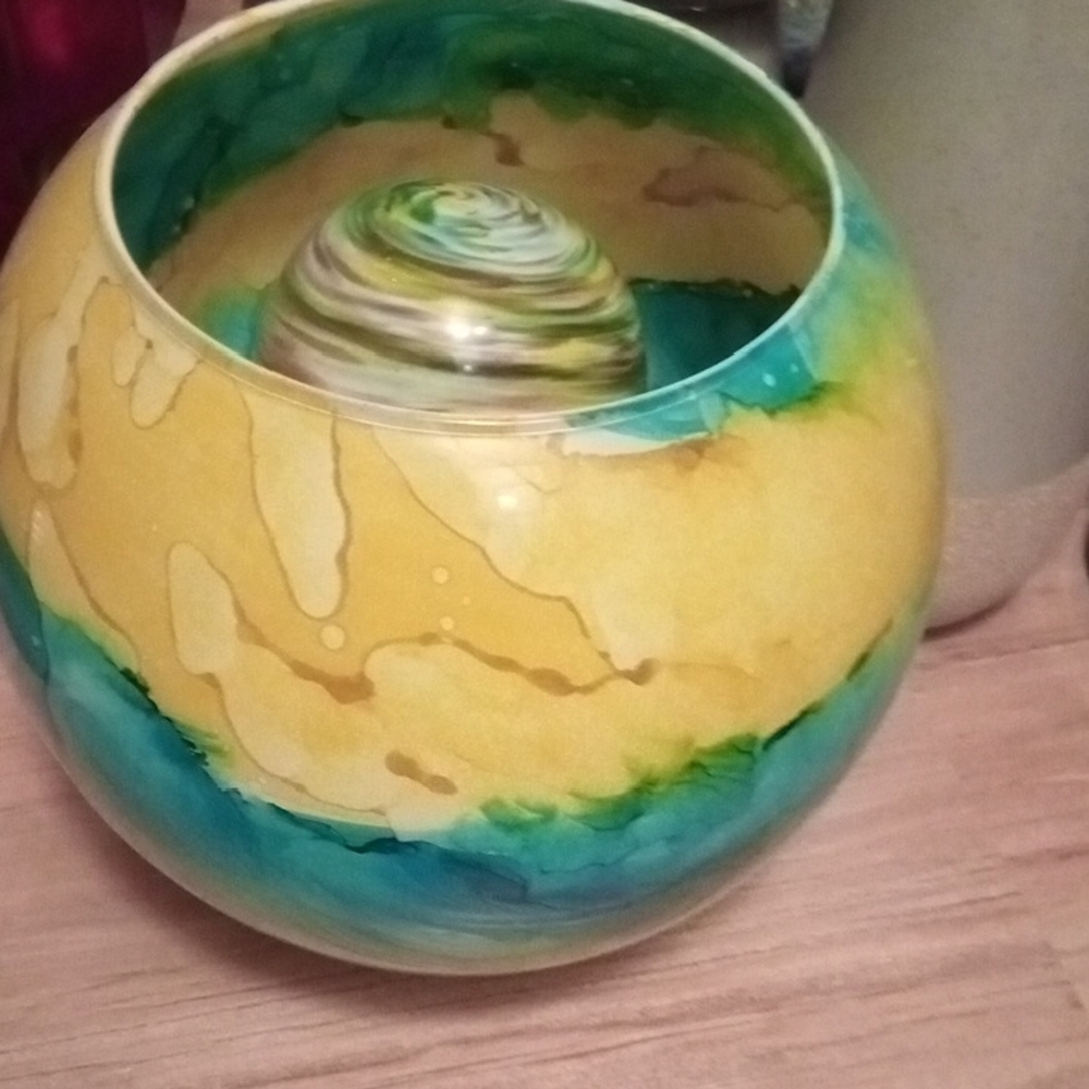 Colorful Swirl Glass Bowl